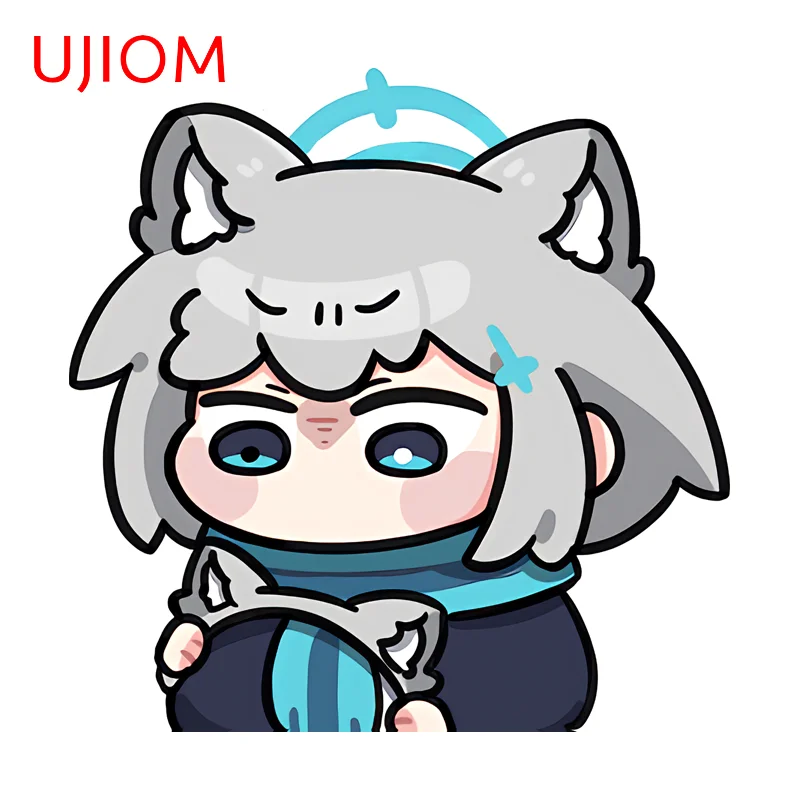 UJIOM Blue Archive Moe Anime Girl Wall Sticker Q-version Character Scratch-Proof PVC Decal Adapted to Computer Host Wallpapers