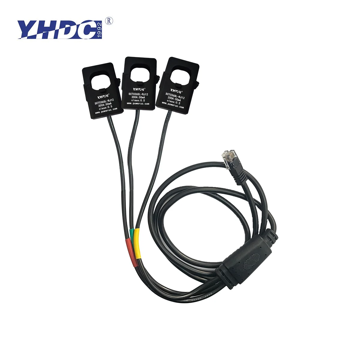 

YHDC 3-SCT036SL-RJ12 Input 100A/200A/300A/400A/500A/600A Output 50mA/100mA 0.5% Split Core Current Sensor AC Current Transformer