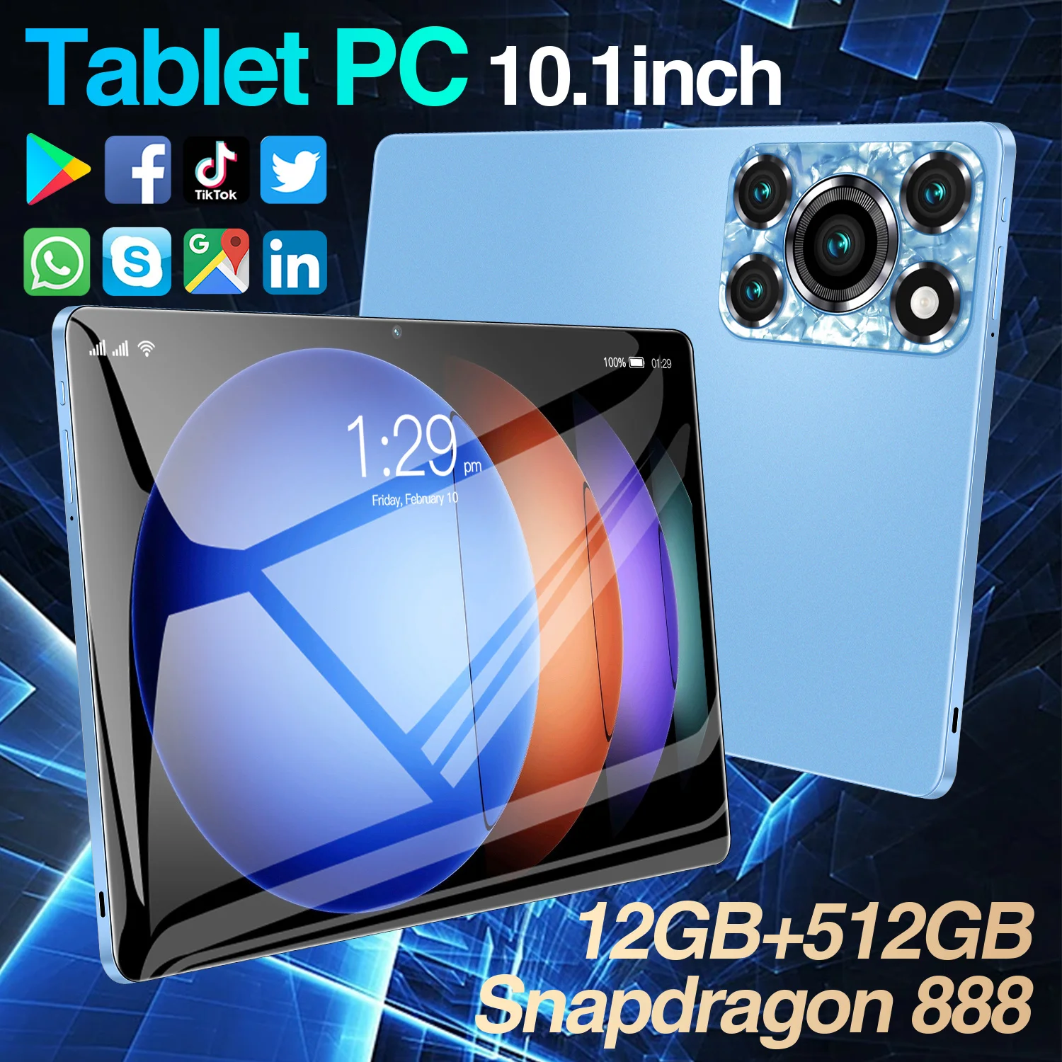 Nieuwe Tablet Pad 12 Pro Groot Scherm HD 4K Dual SIM 10,1-inch Tablet 5G Dual SIM Bluetooth GPS WiFi Populaire Tablet Draagbare 2024