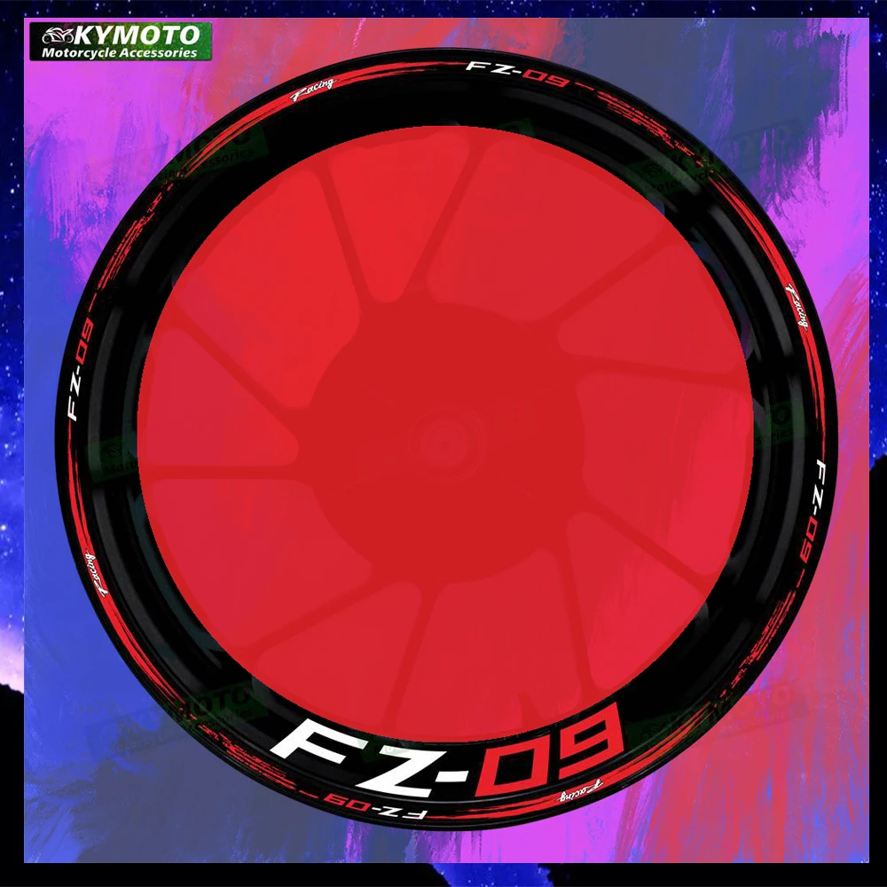 

Для FZ-09 FZ09 аксессуары для мотоциклов 17-дюймовые наклейки на передние и задние колеса модифицированные светоотражающие наклейки на обод колеса украшения