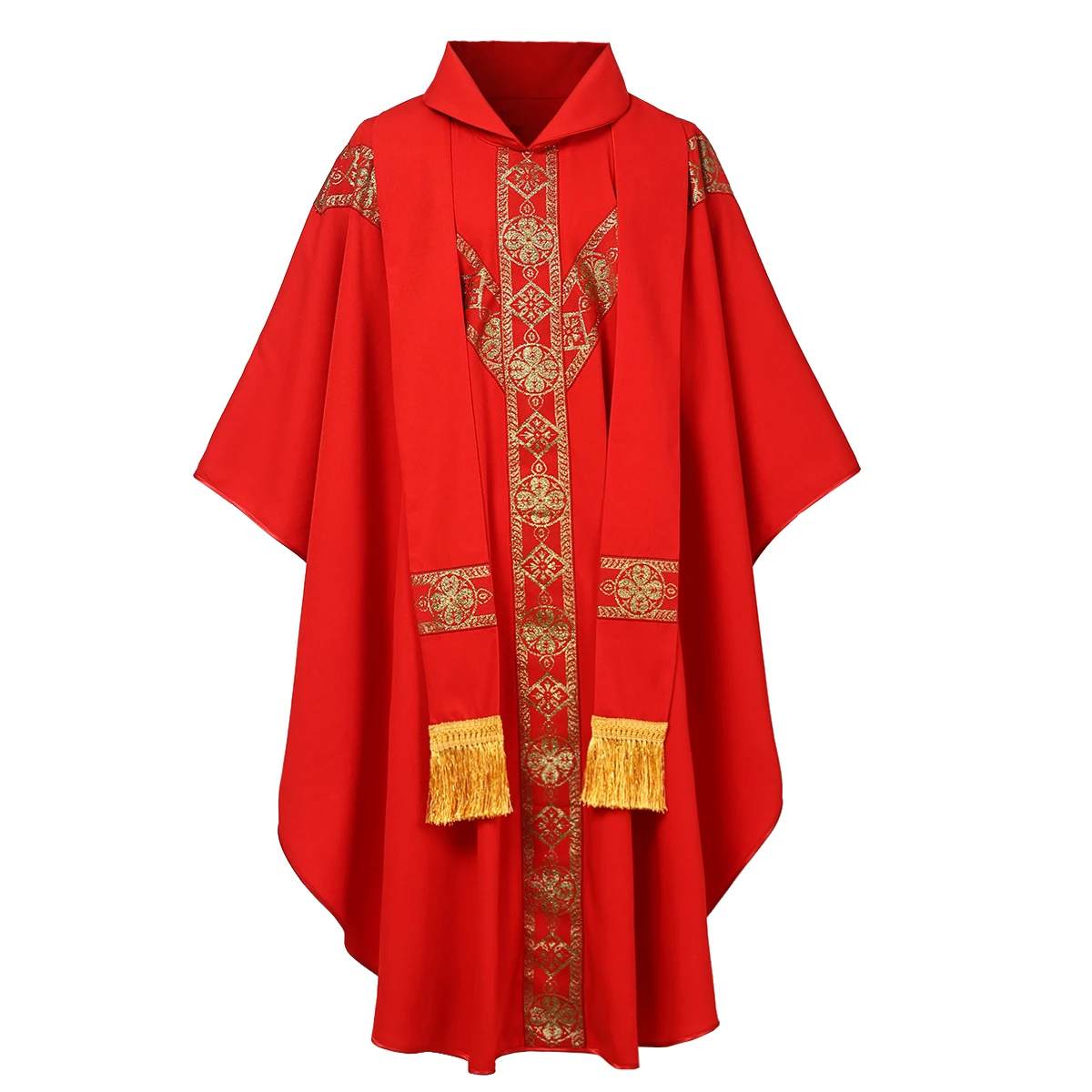 Halloween Priester Chasuble Katholische Kirche Pater Messegewänder Robe mit Quaste Geistlichen Robe – Detail 9