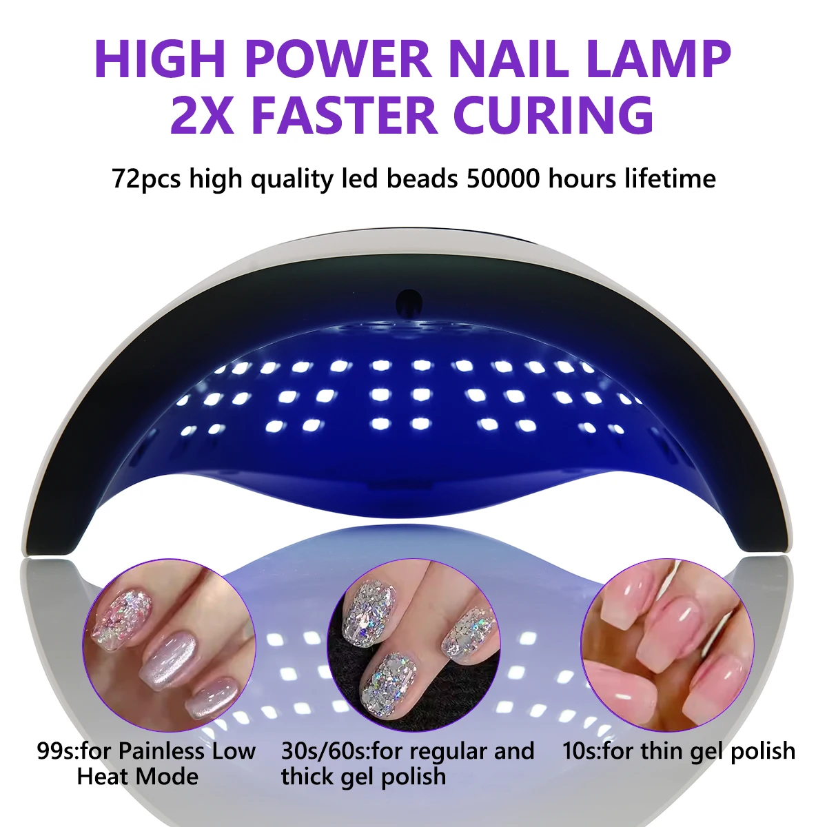 SUN X19 MAX UV LED Nail Drying Professional UV Nail Dryer Light for Gel Nails 72 Beads Fast Curing Gel Polish Lamp