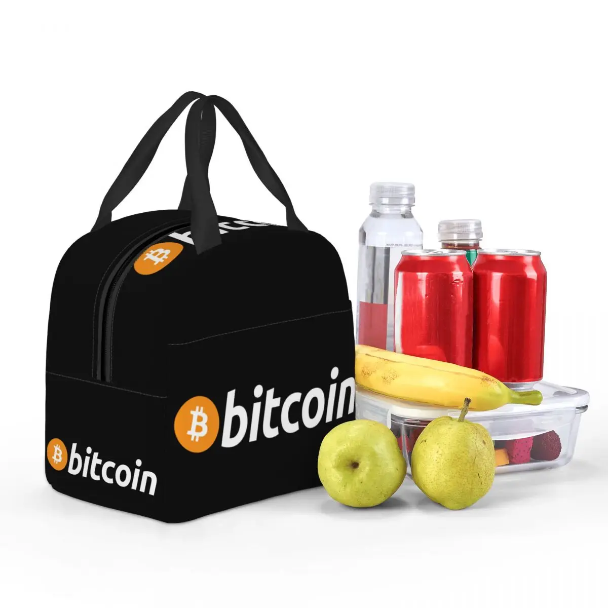 Bolsa de almuerzo de Bitcoin Dogecoin, bolsa de almuerzo de aislamiento, paquete de comida, bolso de mano