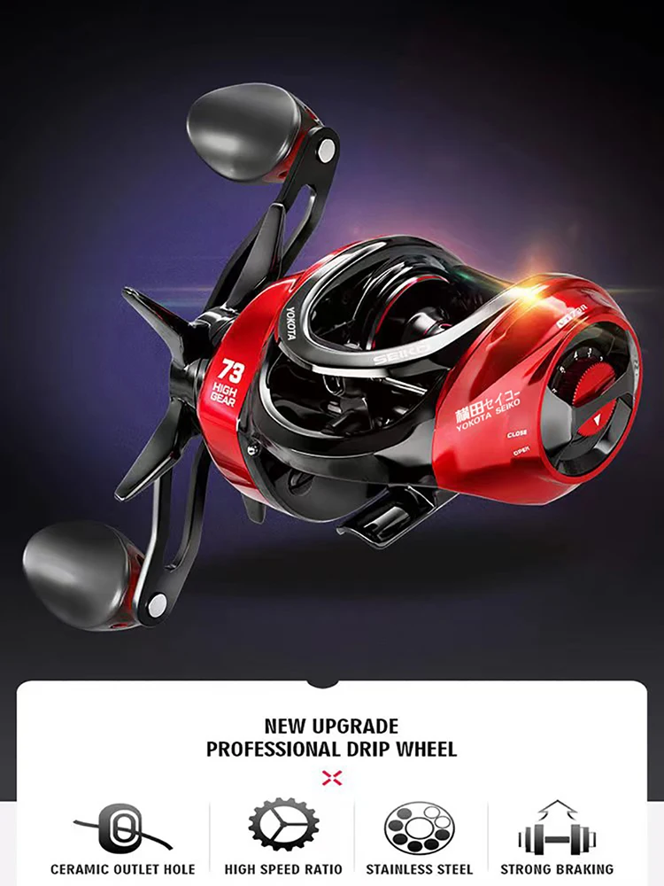 Ultra Pürüzsüz Balıkçılık Baitcasting Makarası 10 KG Max Sürükle 17 + 1 BB 7.3:1 Yüksek Dişli Metal Hattı Fincan Deniz Jig Tekerlek Yayın Balığı Bas