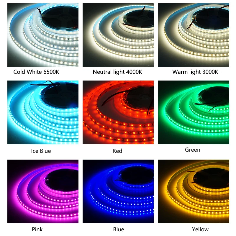 10M Roll 1200LEDs 8MM LED Strip 2835 DC12V 24V 120LEDs/M Home Lamp Strip Red Ice Blue Green Flexible And Cuttable Soft Lamp Bar