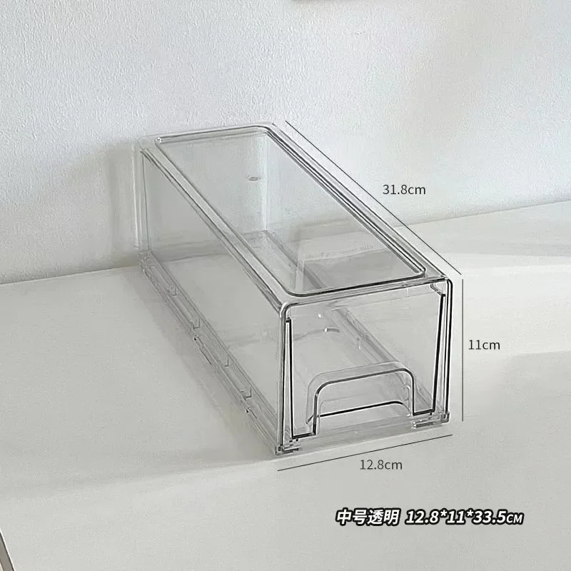 Stackable Transparent Desktop Drawer Type Storage Box Mini Cosmetic Storage Organizer Sundrie Holder Home Office Storage Box