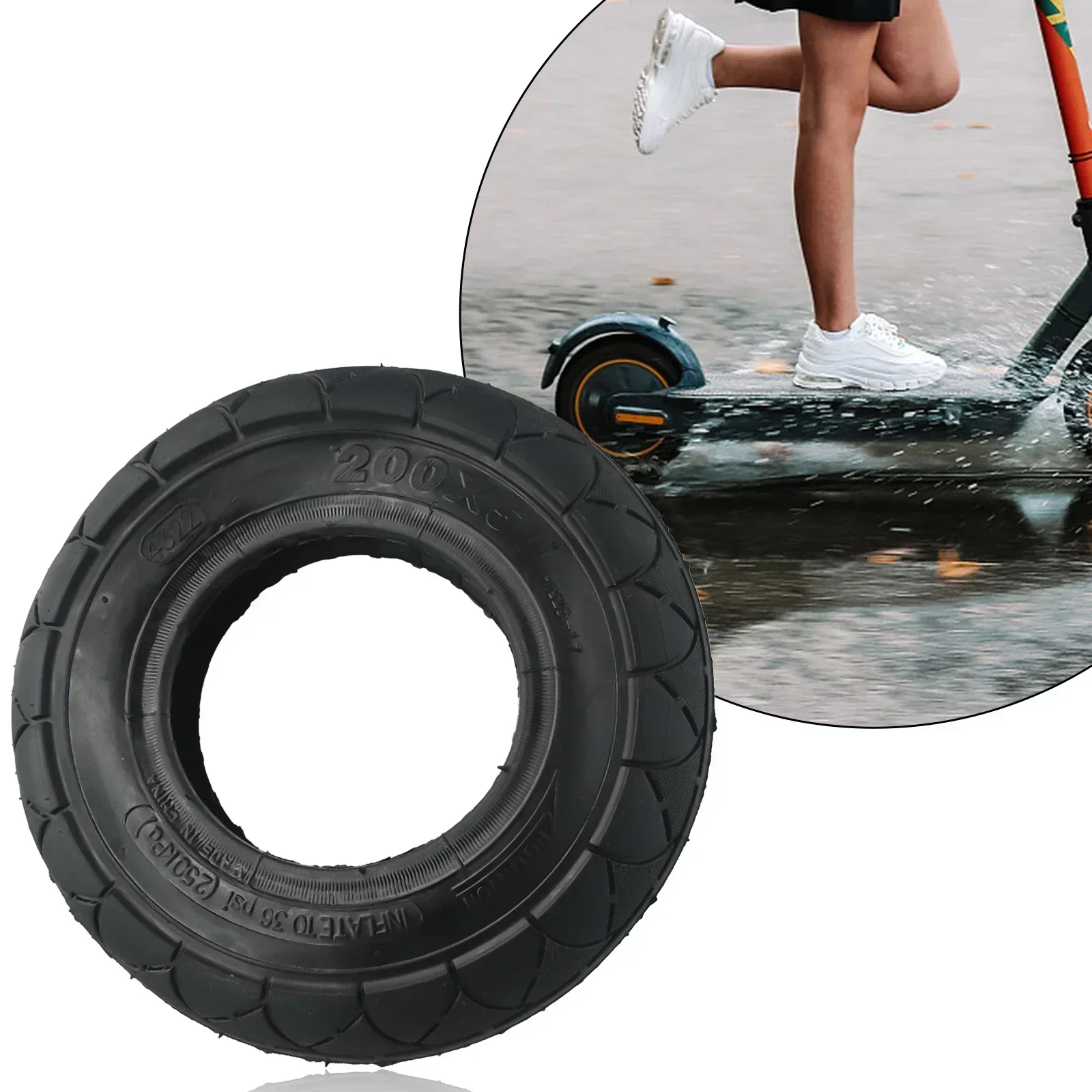 200x50 E-scooter Inner Tube Tire With Bent Valve For 8x2 Inch Scooter Tires Replace Parts Electric Scooter Accessories   N E W