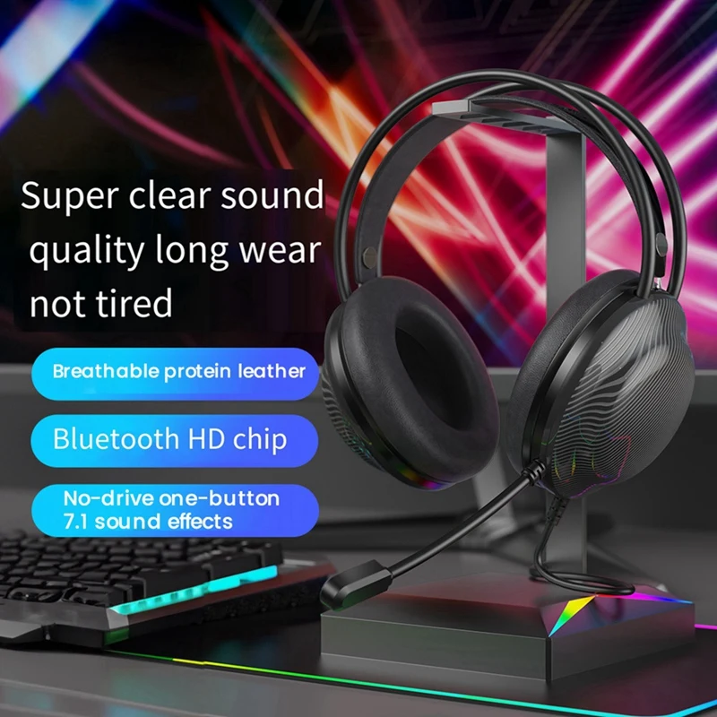 Bluetooth Headset G30-B Wired Gaming Illuminated Gaming Headset 7.1 Bluetooth Dual Noise Canceling Headset Durable Easy To Use