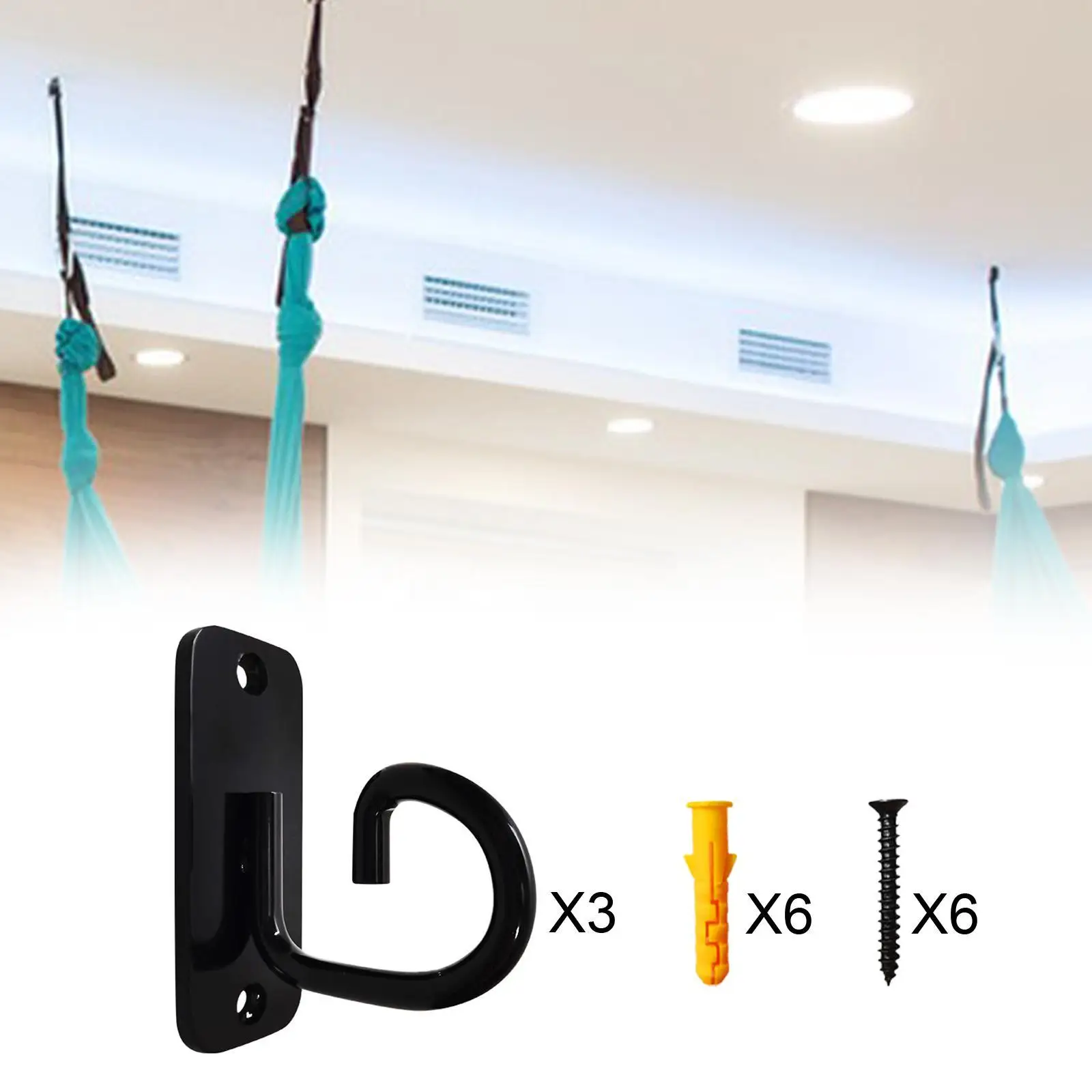 3x Wall Mount Workout Anchors Resistance Bands Wall Anchors for Home Gym