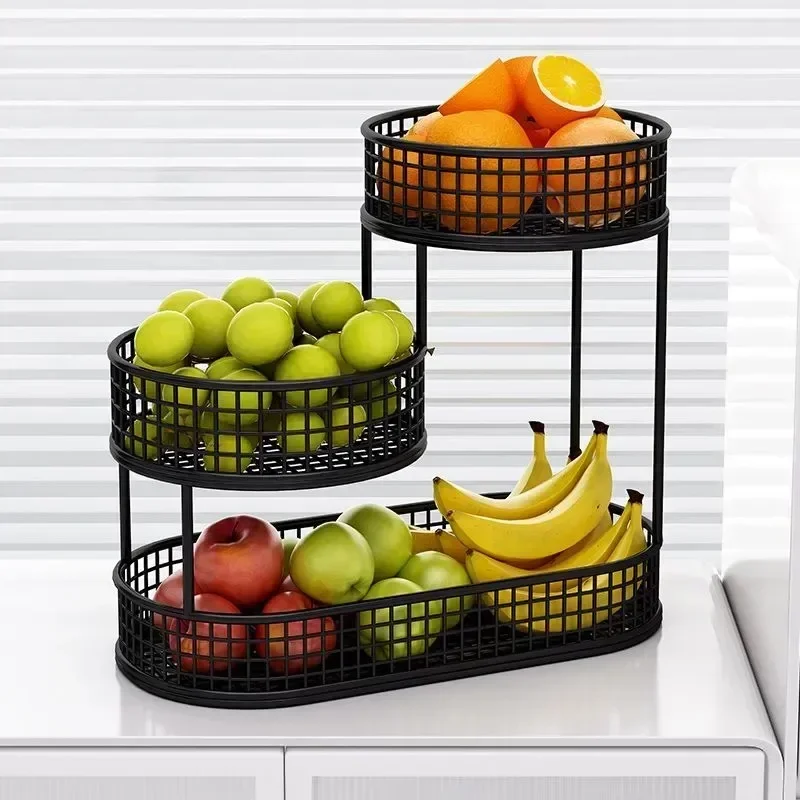 3 Tiers Countertop Fruit Basket,Portable Fruit Bowle Basket Organizer Storage & Dining Room Fruits Snacks Kitchen Vegetable