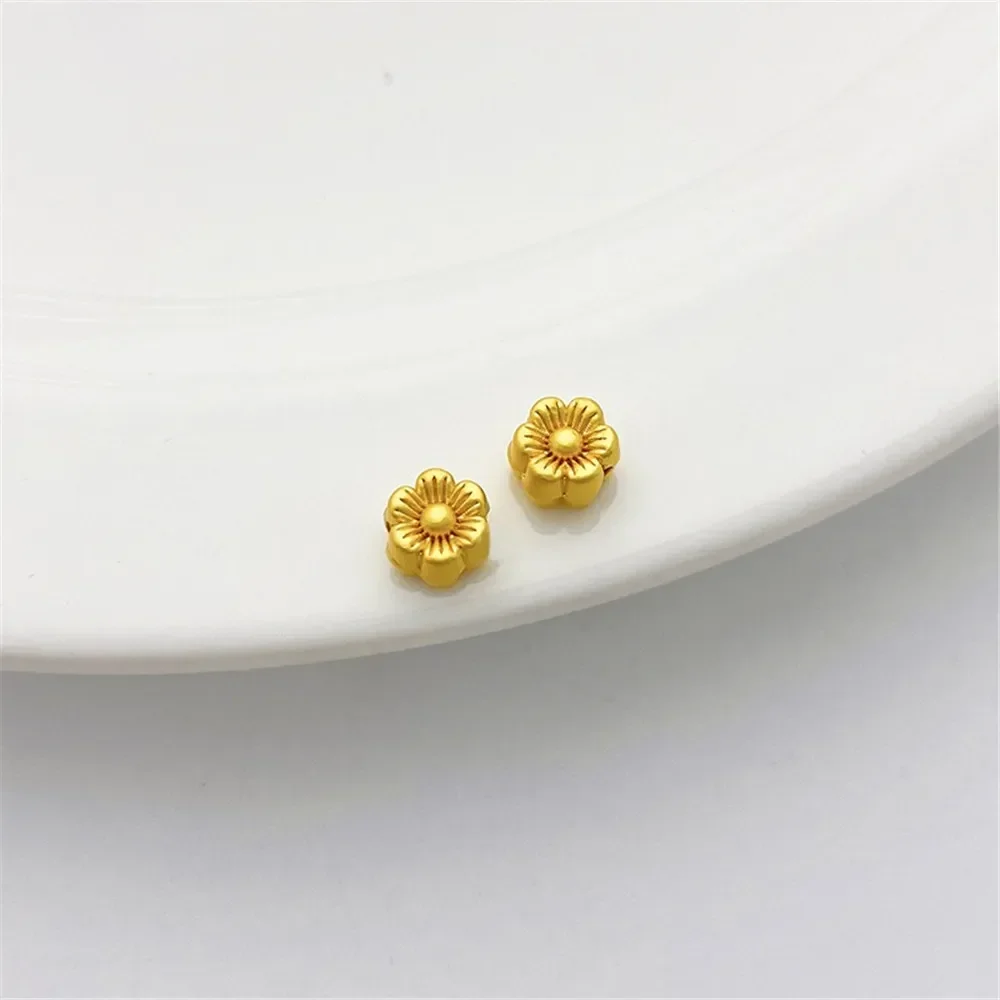 18K gouden holle vierkante bloem kraal hanger DIY armband ketting sieraden materiaal accessoires