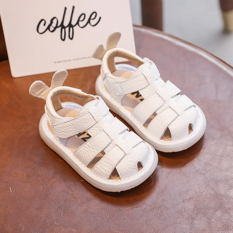 Baby Girls Boys Sandals 2023 Summer Infant Anti-collision Toddler Shoes Genuine Leather Soft Bottom Kids Children Beach Sandals