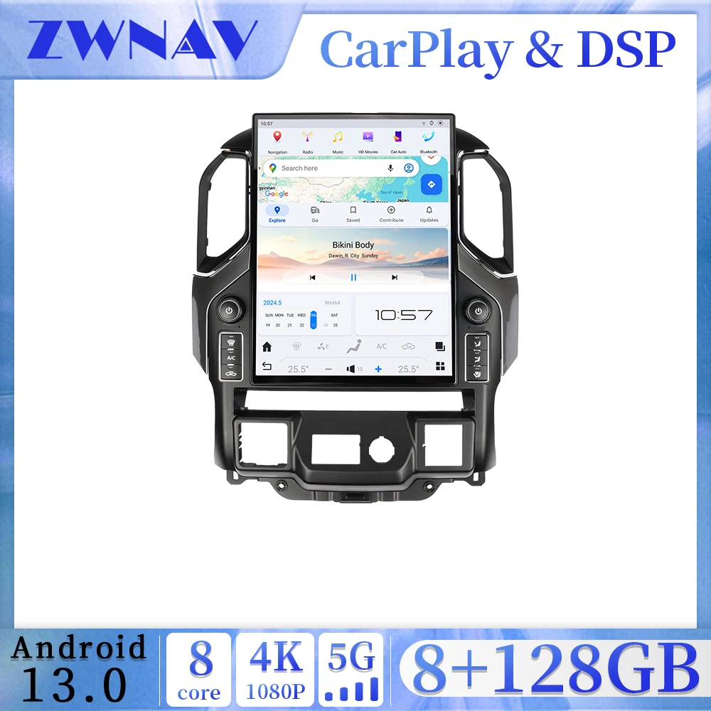 

15.6" 2K QHD T-Style screen For GMC Sierra 2019-2023 Car Radio Navigation Multimedia player Head unit, Android auto, Carplay