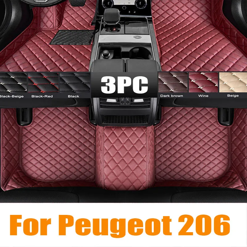 

Car Floor Mats For Peugeot 206 206+ 1998~2013 Carpets Rugs Luxury Leather Mat Interior Parts Car trunk mat 1999 2000 2001 2002au