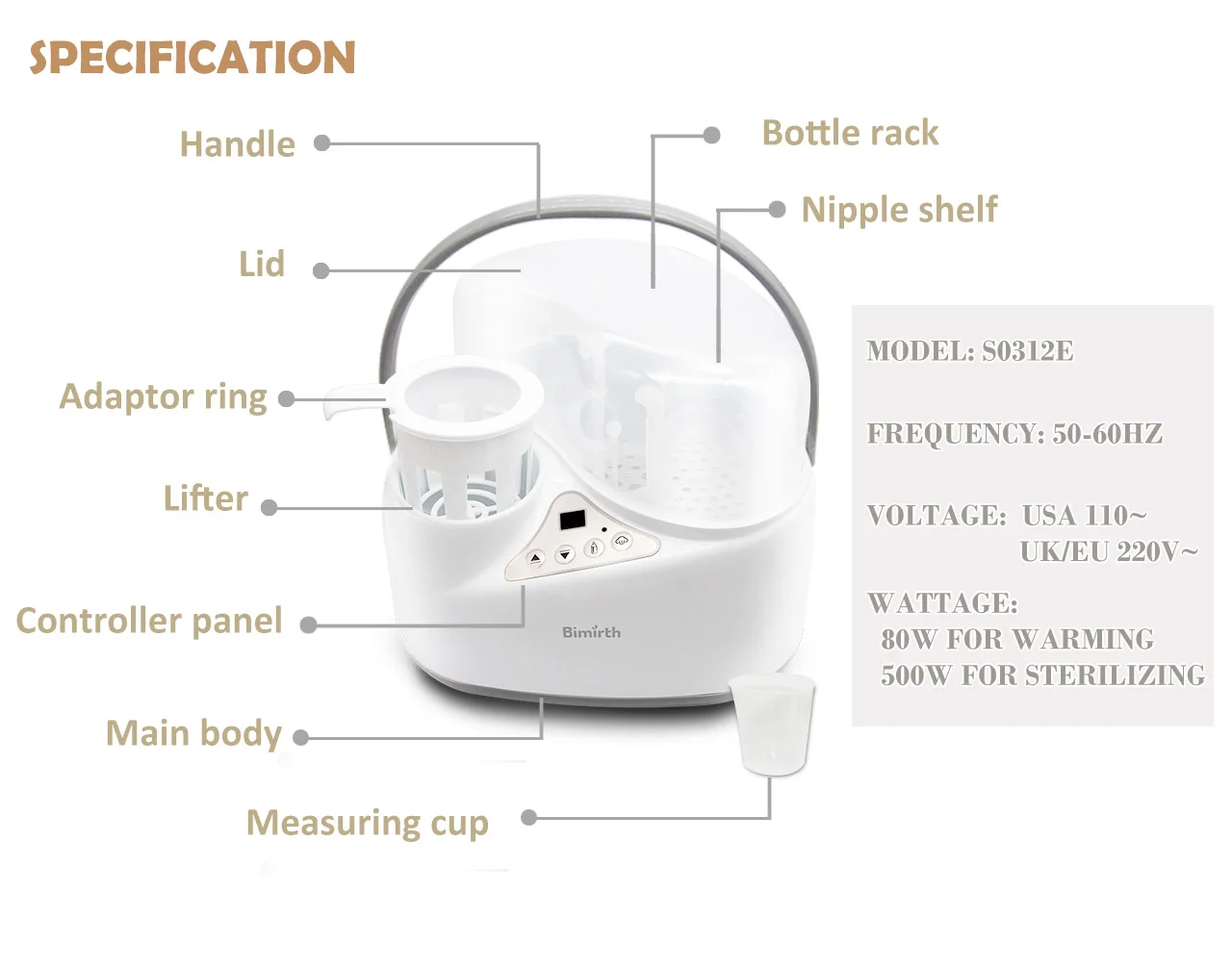 Portable multifunction infant feeding bottle sterilizer for baby bottles