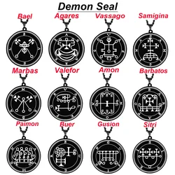 Black Color King Asmoday Sigil Demon Origins Seal Lesser Key of Solomon Goetia Amulet Talisman Stainless Steel Pendant Necklace