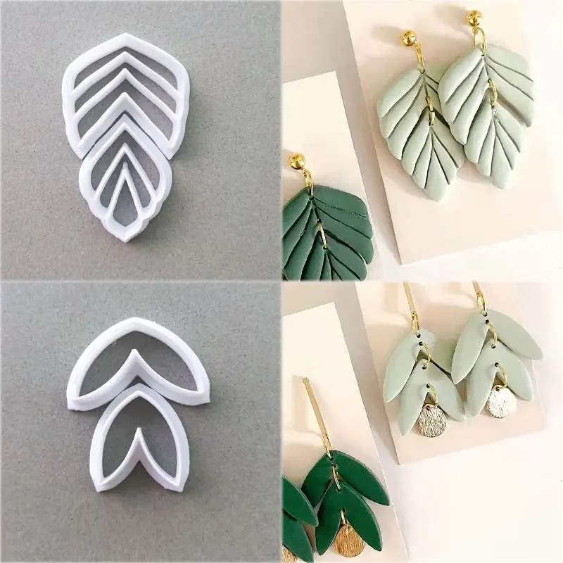 Hollow Polymer Clay Cutter Molds Leaf/Butterfly Bow Architectural Style Embossing Clay Tools for Jewelry Earring Making Tools