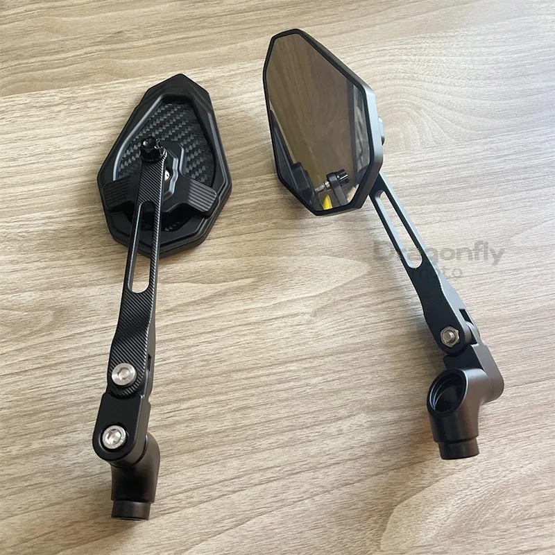 For New Himalayan 450 411 Royal Enfield Motorcycle Mirror Side Mirror Black Aluminum Universal 360 Degree Adjustable Rotation