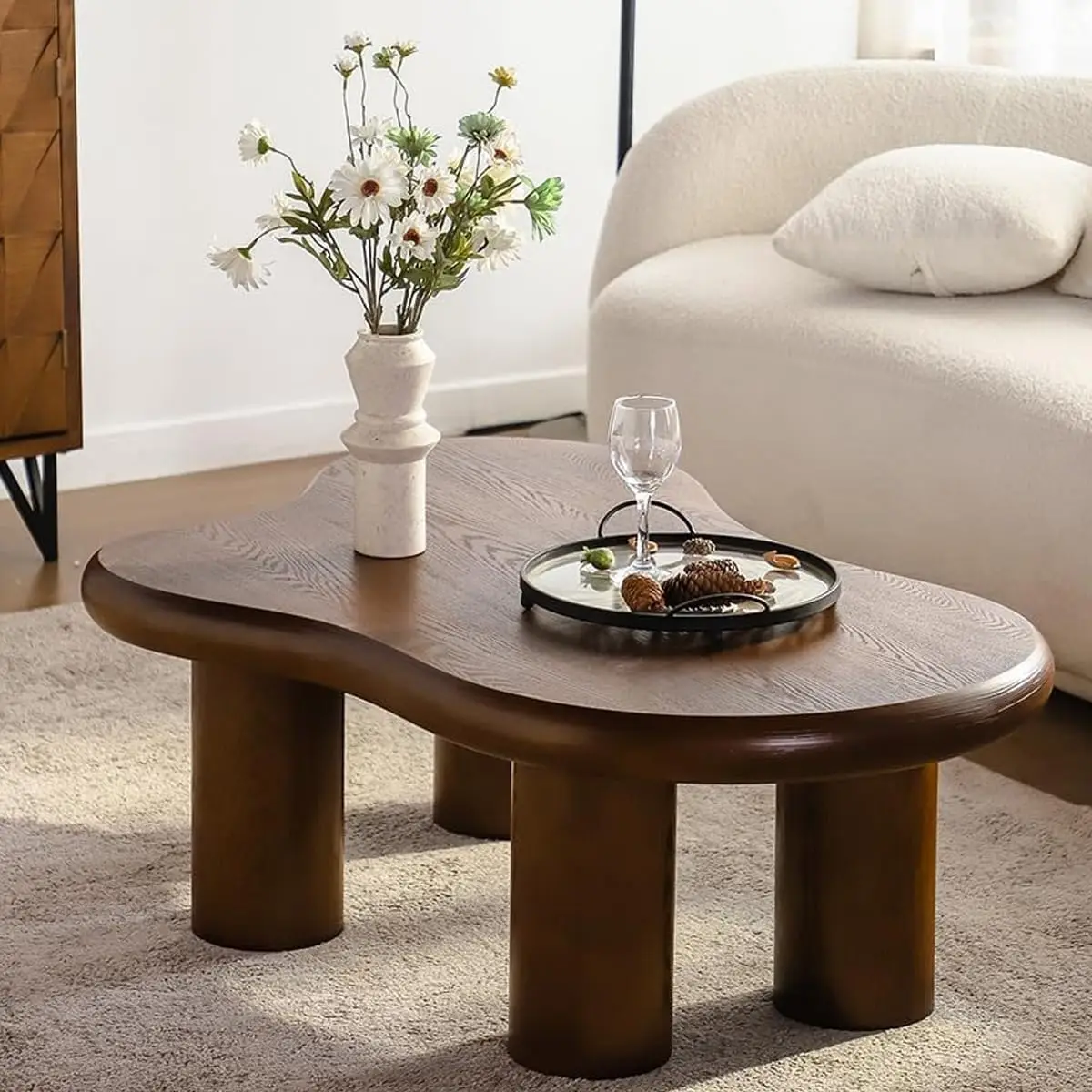 

Cloud Shape Coffee Table Modern Coffee Tables Low Coffee Tables Cartoon Irregular Indoor Tea Tables With 4 Leg For Living Room