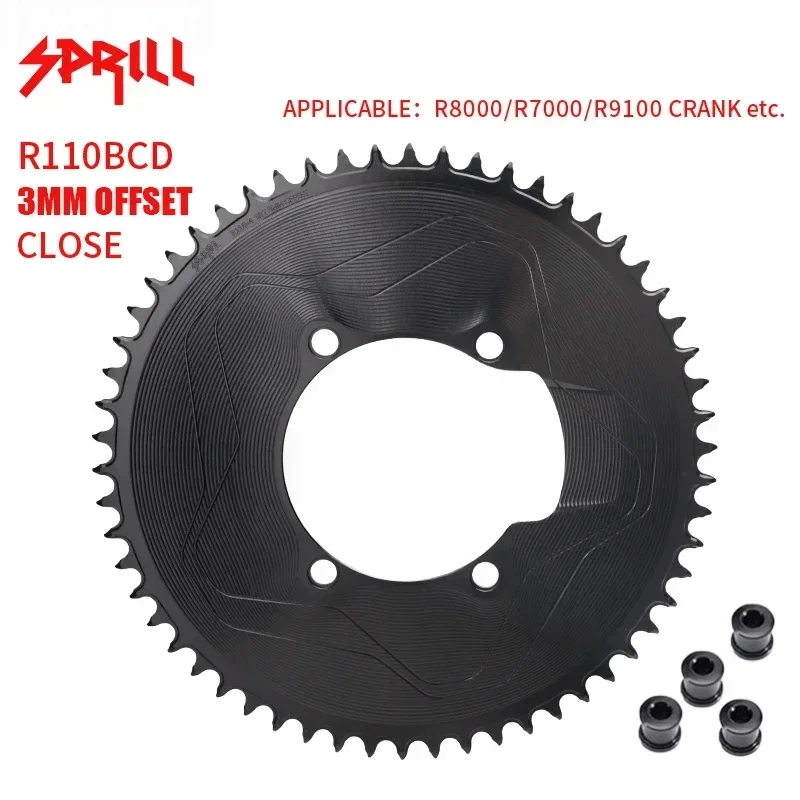 

SPRILL R8-7000 3mm offset (4-bolt AERO) Round Narrow Wide Chainring