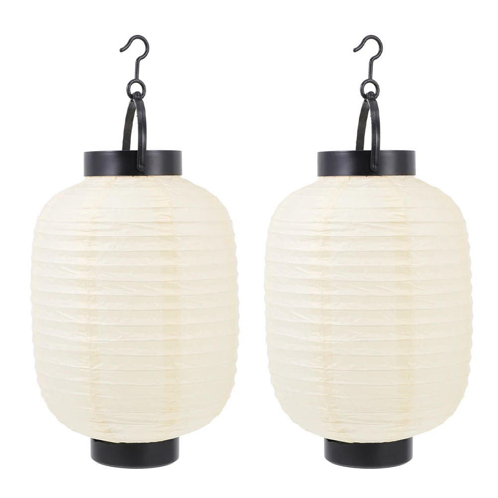 

2 Pcs Lantern Decoration Japanese Lamp Hanging Indoor Decorations Decorative Solar Light
