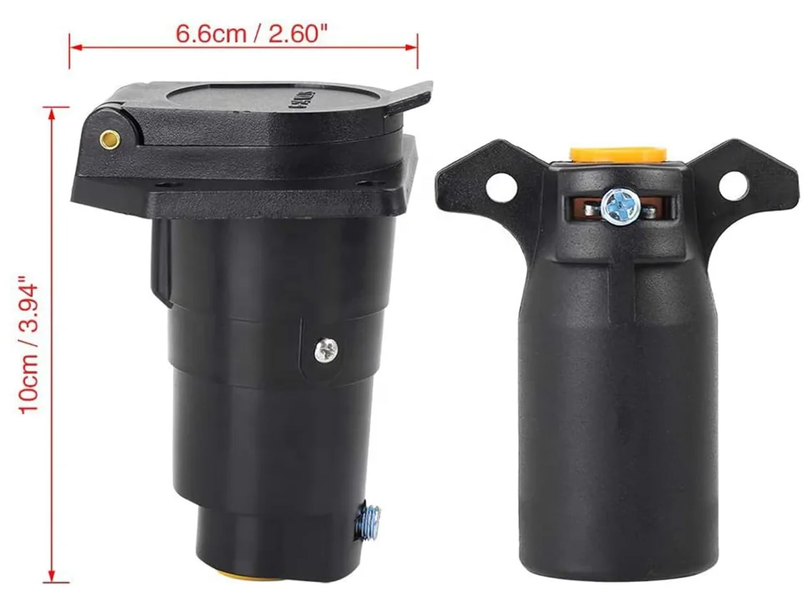 TAPLUG OEM 7pin مقبس مقطورة، الولايات المتحدة 6-24 فولت 7-Way RV شفرة مقبس الطاقة التوصيل مقطورة موصل ملحق ل 7-Pin RV والمقطورة