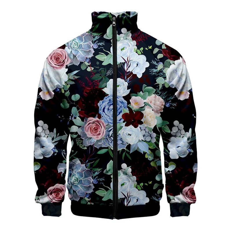 3D Ancient Flowers Printing Jacket For Men Winter Jacket Women Harajuku Bloom Graphic Jackets Children Fashion Cool Vintage Top