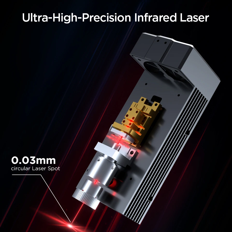 Modulo testa laser a infrarossi ACMER 1064nm 2W per incisore laser serie P1 P2 incisibile metallo ferro leghe d'argento pelle acrilica