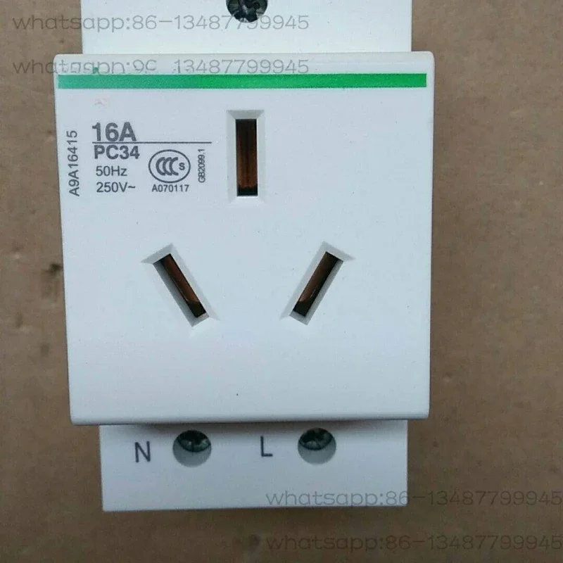 16A Single Phase 3 Pin DIN Rail Mount Modular Power Socket, AC30 Industrial Distribution Cabinet Outlet