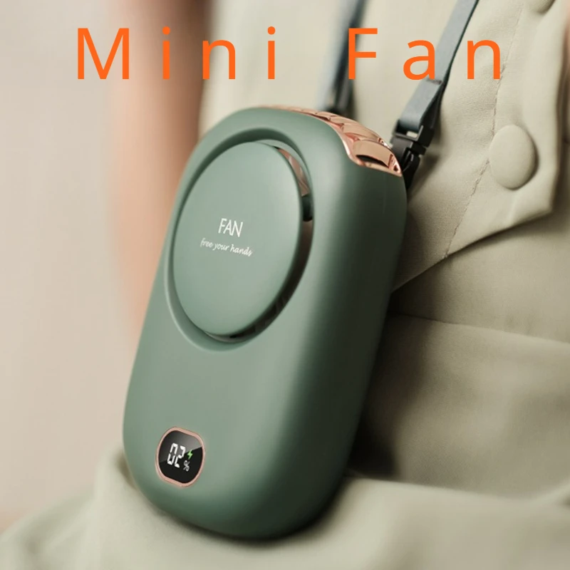 

New Neck Hanging Fan with No Blades USB Charging Mini Fan Large Wind Power Neck Hanging Waist Fan