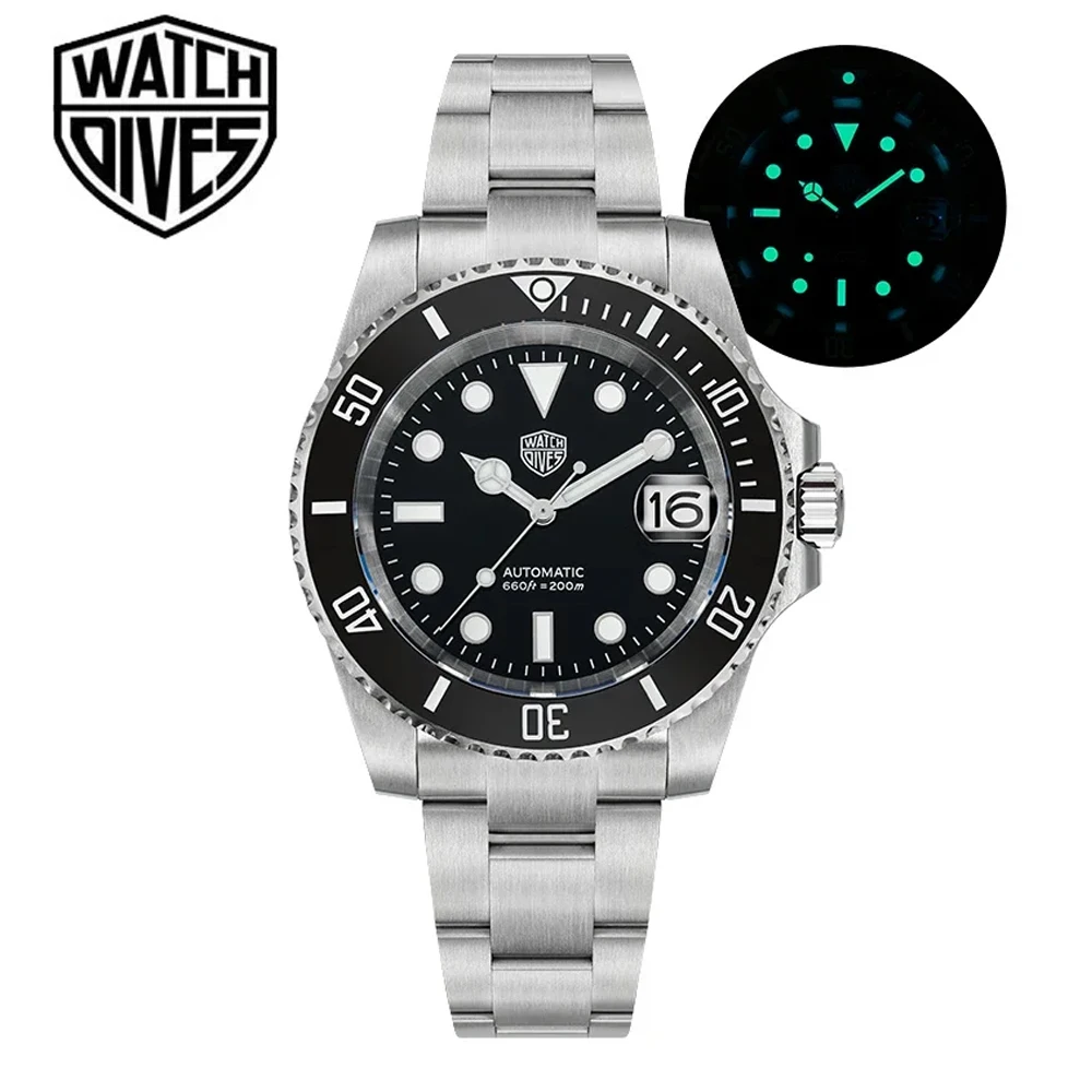 Watchdives WD5512 40mm Men watches AR Sapphire BGW9 Luminous NH35 Mechanical Sub Diver Watch Waterproof 300m Wristwatch