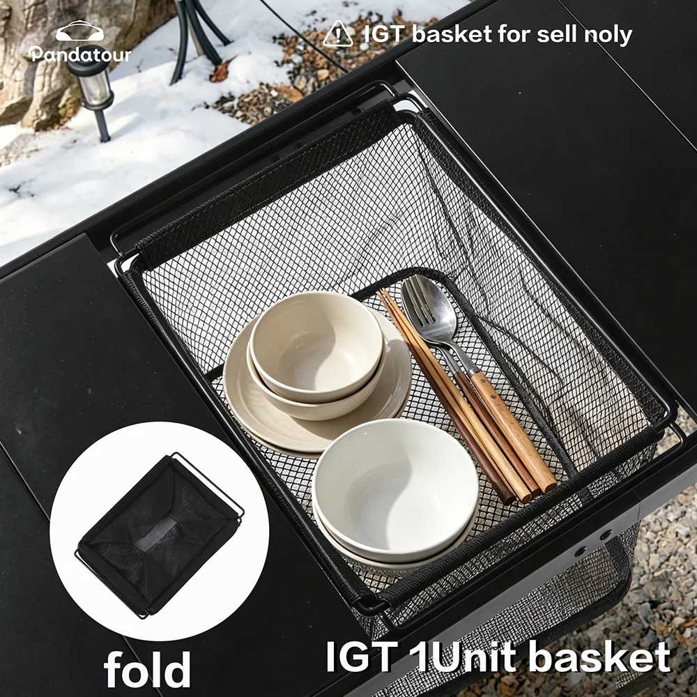 Pandatour New Camping IGT 1-Unit Accessories Griddle Drain Basket Bamboo Board Portable Outdoor 1-Unit Parts Supplies
