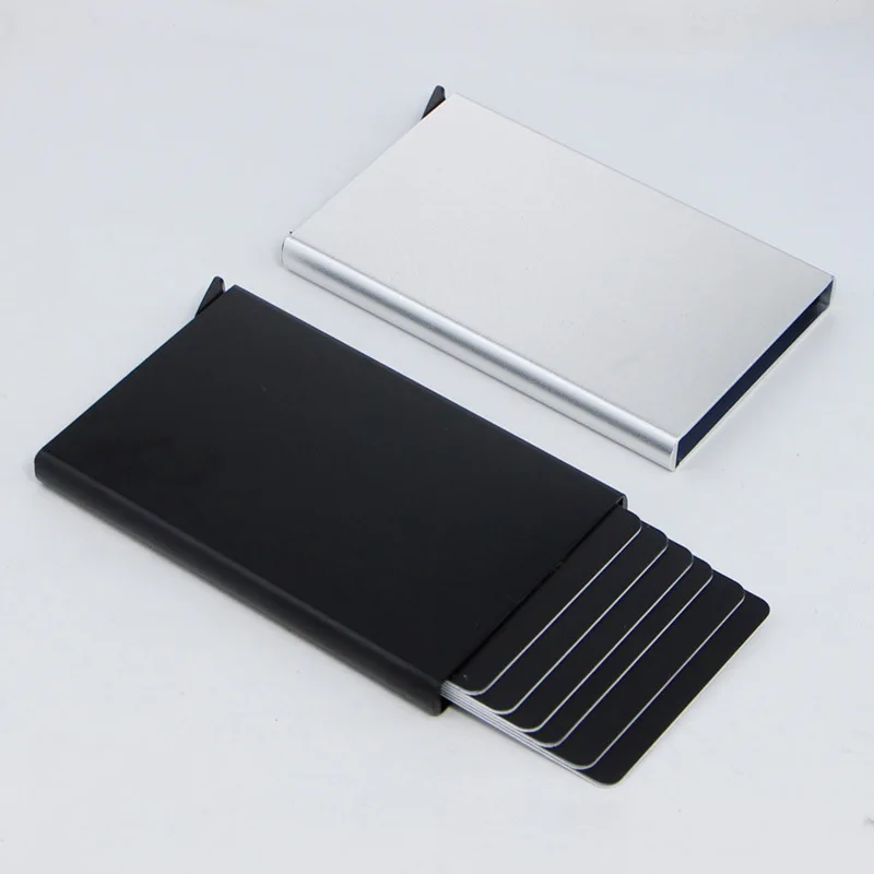 Metal automatic pop-up card bag men and women card cover anti-theft card clip anti-demagnetization thin square