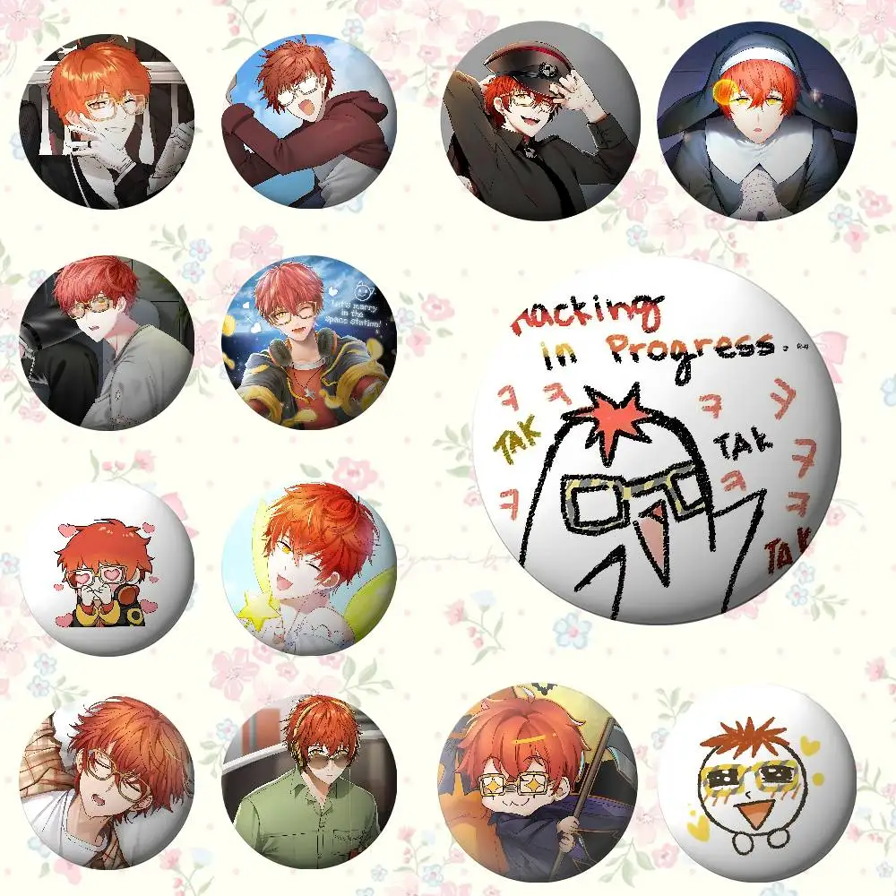 

Anime Mystic Messenger Game 707 Brooches Stylish Ornament Pins Exquisite Round Badge Bag Accessories Jewelry Gifts