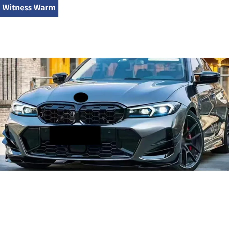 Car Front Bumper Splitters Spoiler for Bmw 3 Series G20 G28 LCI 2023+ ABS black Front Air Knife Wind Knife