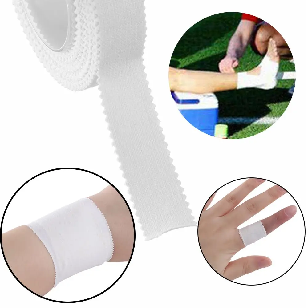 1PC Medical Waterproof Cotton White Premium Adhesive Tape Sport Binding Physio Muscle Elastic Bandage Strain Injury Care Support