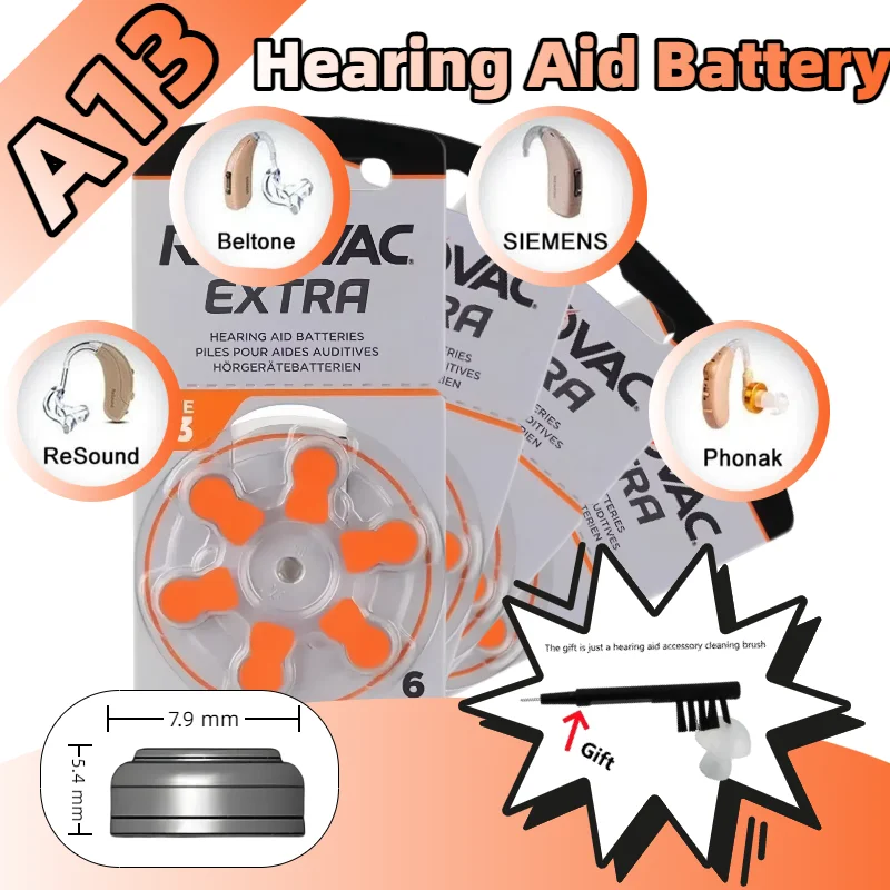 

Hearing Aid Batteries Rayovac Extra Battery A13 Size 13 Zinc Air Battery For Digital Hearing Aid