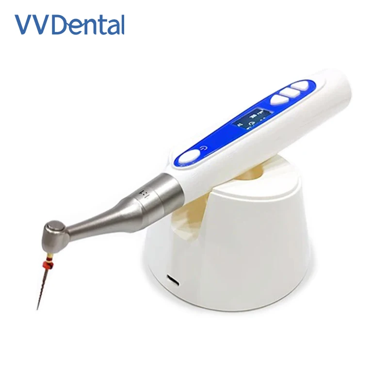 

Беспроводной эндомотор VV Dental для лечения полости рта со встроенным апекслокатором, 340 Вт ° Вращающийся угловой наконечник 1:1