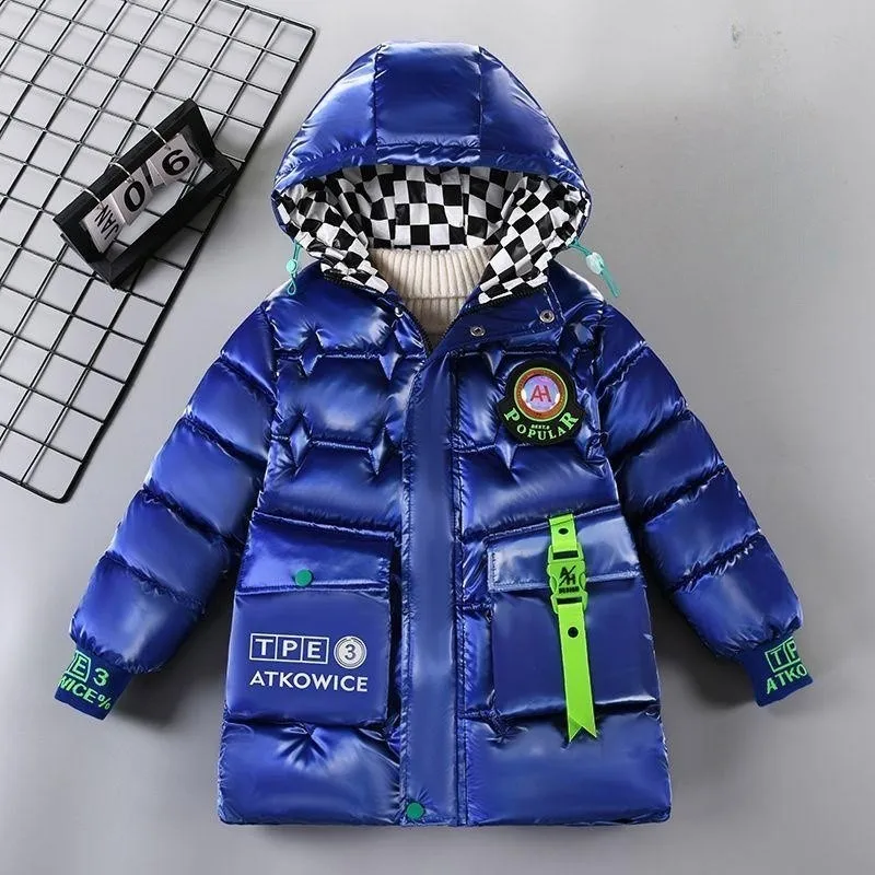 Boys Down Coat Jacket Cotton Outerwear Windbreak 2023 Thicken Velvet Winter Warm Children\'s Clothing -10 Degrees Below Zero