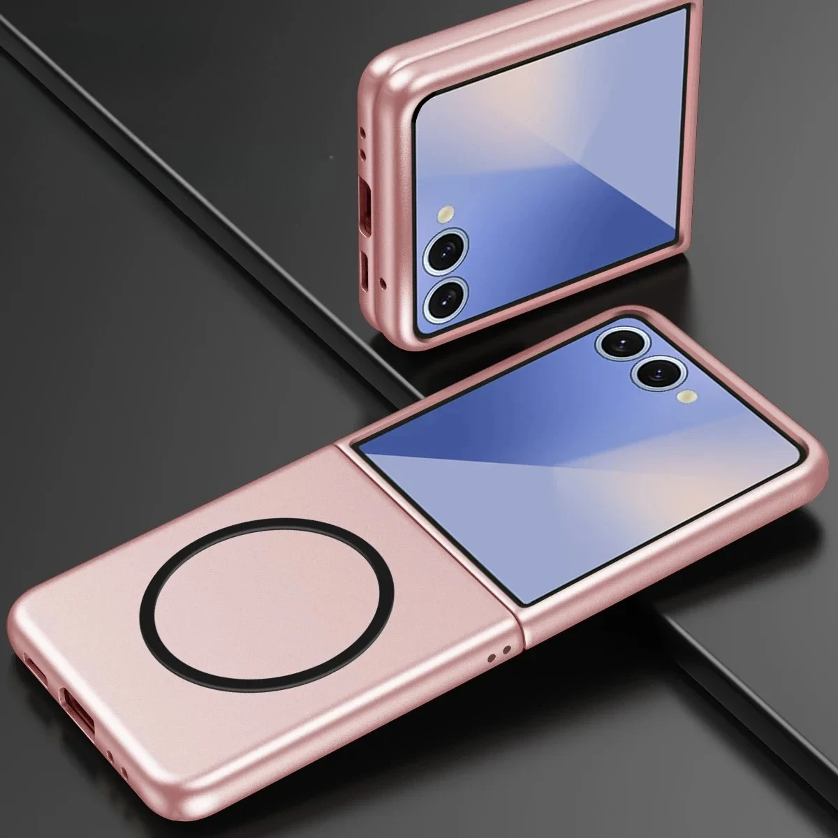 Magnetische Handyhülle für Samsung Galaxy Z Flip 7 6 5 4 3 Flip7 Flip6 Flip5 Flip4 Flip3 5G Matte stoßfeste Schutzhülle