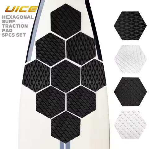 Surfboard Traction Pad Hexagon 5pcs Surfing Deck Grip Surf SUP Board Eva Foam Diamond Non-Slip Strong Glue Surf Accessories