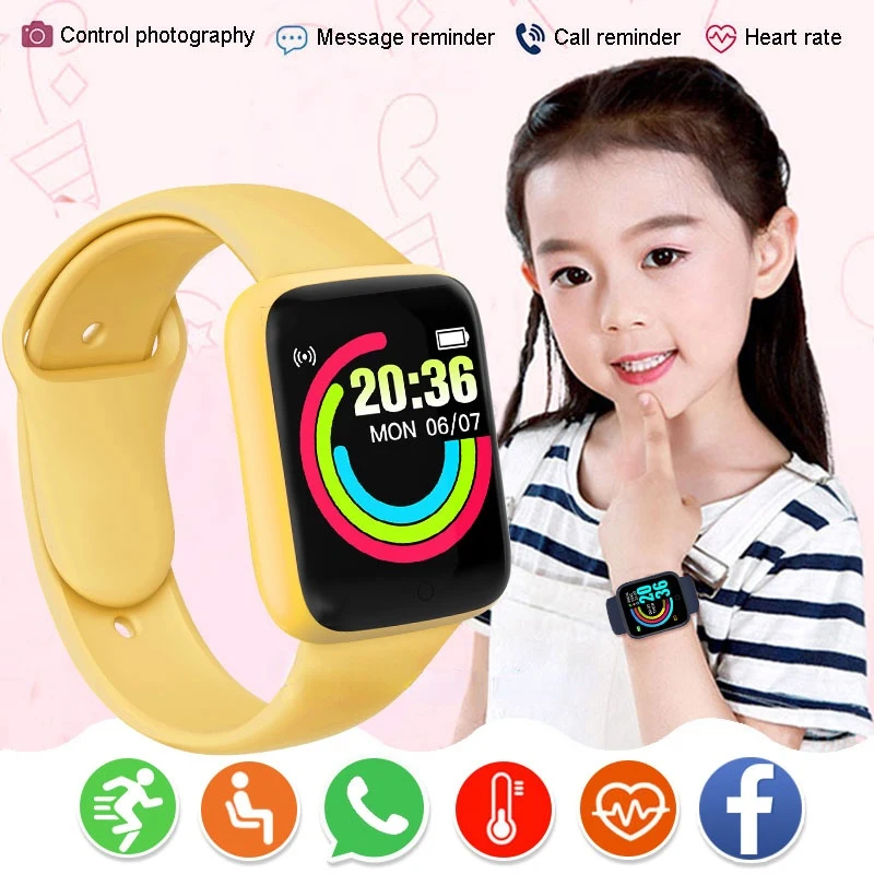 Call Reminder Watch Children Smart Watch Fitness Tracker Heart Rate Monitor Blood Women Digital Bracelet Boy Girl Wristwatches