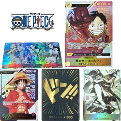 ONE PIECE Anime Characters Portgas D Ace Shanks DIY Homemade Bronzing Game Toys Christmas Birthday Gift Collection Card