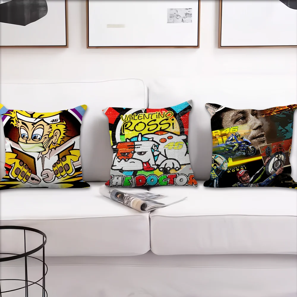 Racing Living Room Bedroom Headboard Backrest Cushion Square Cushion Nap Time V-Valentino Moto R-Rossi 46 The Doctor Pillow Case