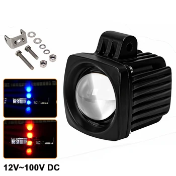 Lampada da lavoro a Led da 1 pezzo da 2.5 pollici Dynamic Blue Red LED Warning Light lampada di sicurezza impermeabile per carrelli elevatori 12V ~ 100V DC