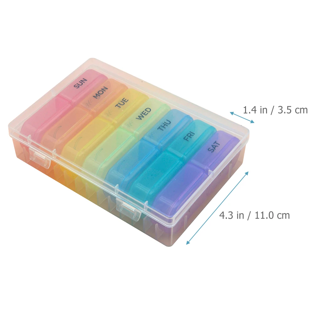 

Коробка для таблеток с 7 поясами, портативный органайзер для лекарств, пищевой материал, прочный дизайн, легко носить с собой, без специфического запаха, пригодный для вторичной переработки, ежедневно