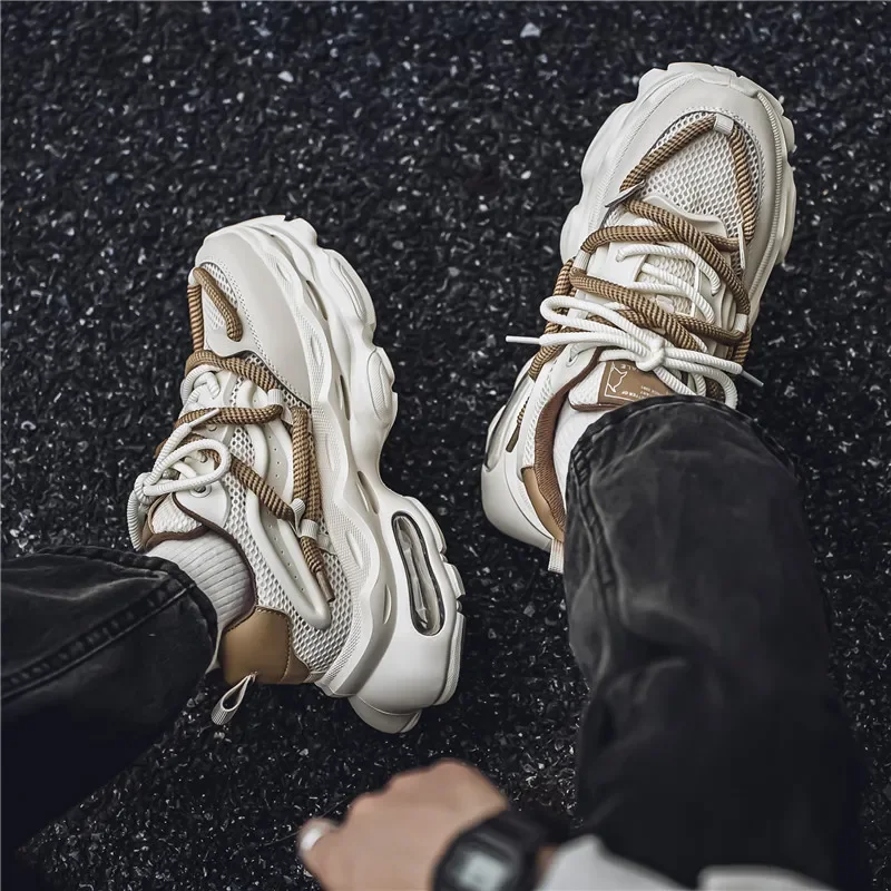 

Повседневная мужская обувь, модная нескользящая обувь для мужчин, уличные однотонные кроссовки Zapatillas De Hombre, мужские теннисные кроссовки на толстой подошве