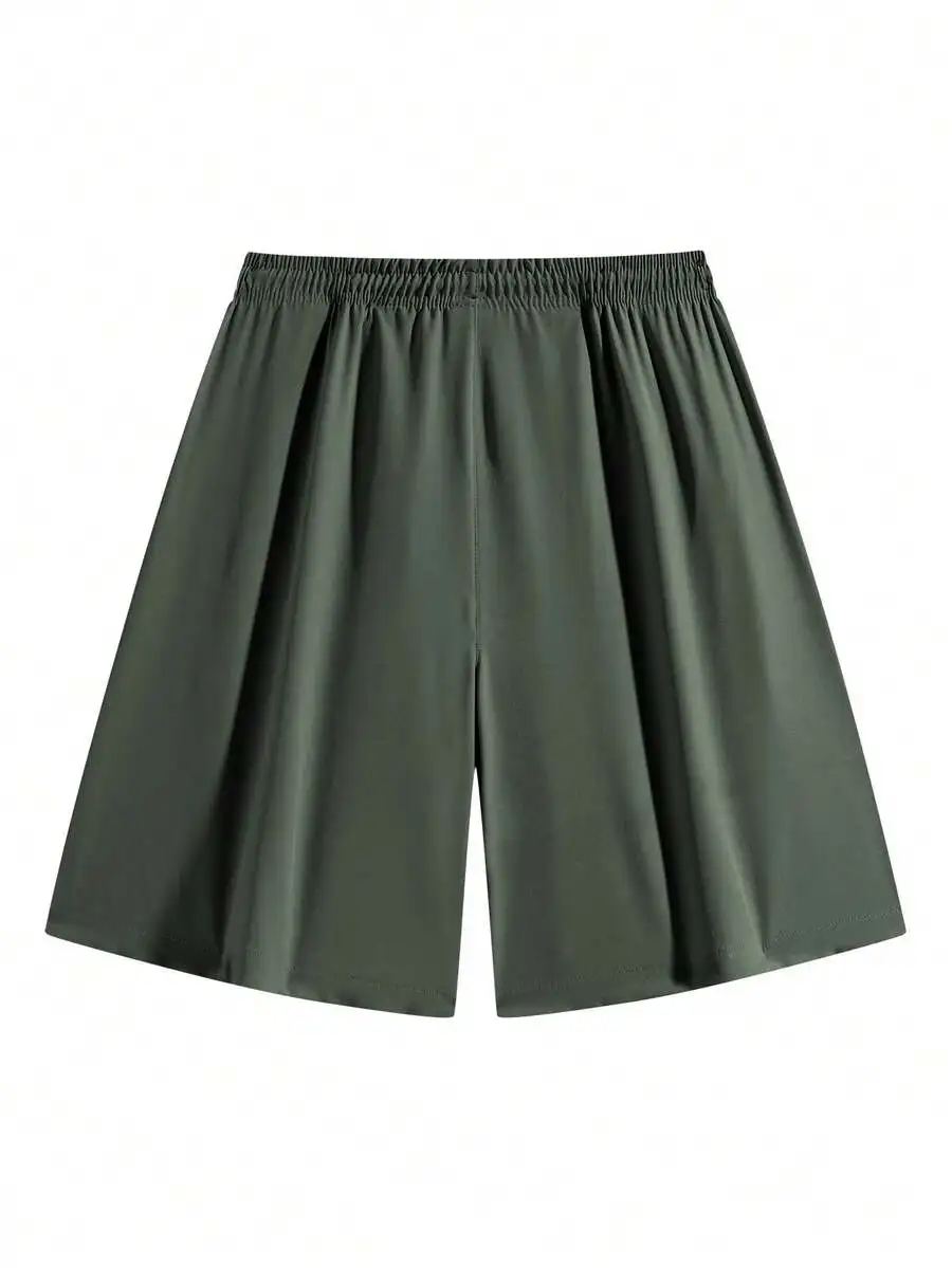 

Mens Elastic Waist Loose Fit Casual Shorts With Pockets For Summer Outdoor Sports Gym