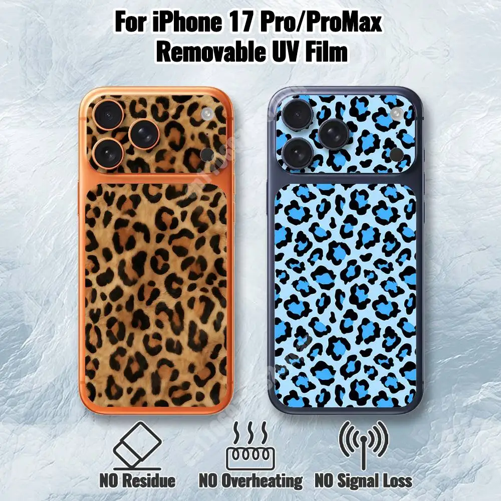 

Leopard Print Spots Pattern Removable UV Film for iPhone 17 Pro 17 ProMax HD Decal Skin