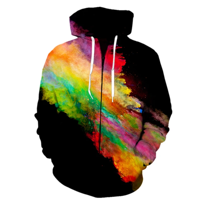 

Spring And Autumn Fashion Speckled tie dye pattern Men's Hoodie 3D Print Autumn Casual Sweatshirt Funny Hoodies Zipper Hoodie